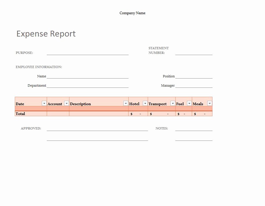Simple Expense Report Template Best Of Expense Tracking Template