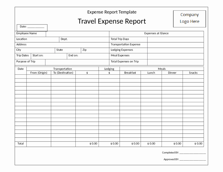 Simple Expense Report Template New 2018 Expense Report form Fillable Printable Pdf &amp; forms