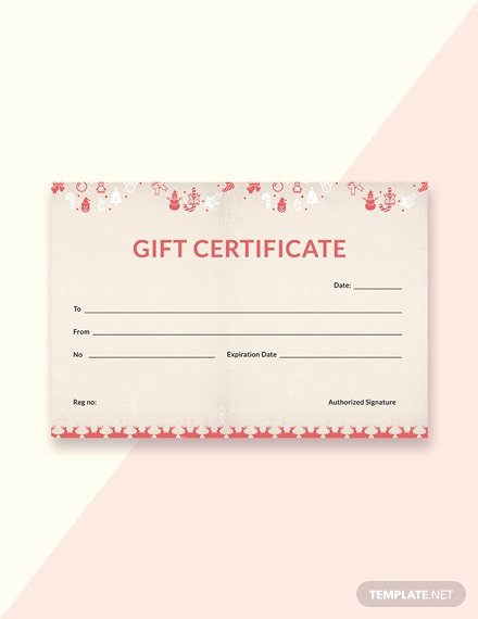 Simple Gift Certificate Template Beautiful Free Sample Christmas Gift Certificate Template In Adobe