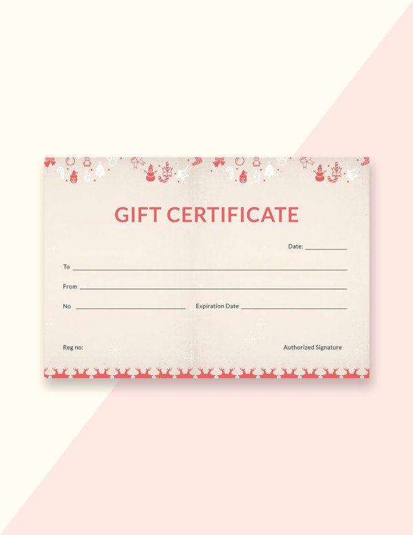 Simple Gift Certificate Template Fresh 21 Christmas Gift Certificate Templates Psd Pages