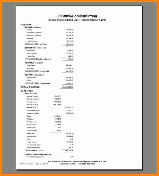 Simple Income Statement Template Awesome 6 Simple In E Statement Template