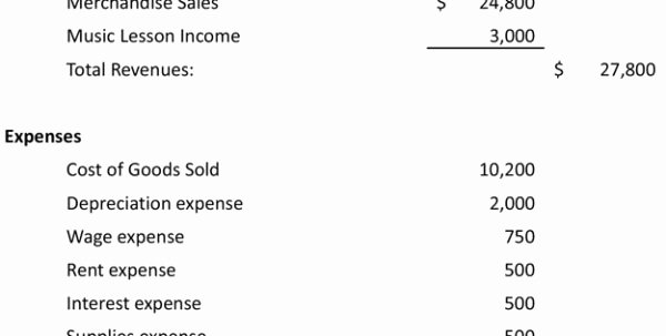 Simple Income Statement Template New Simple In E Statement Template Simple Spreadsheet In E