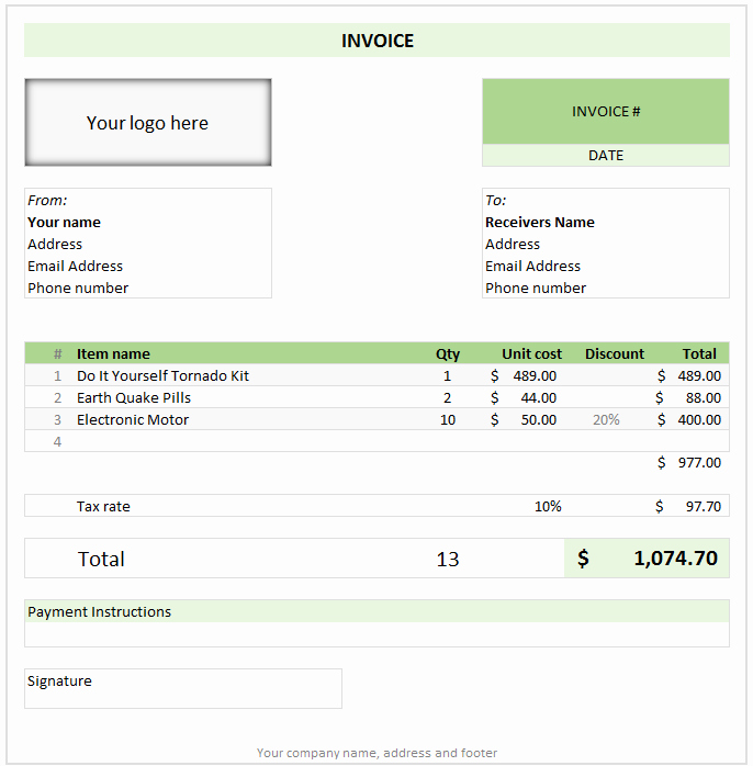 Simple Invoice Template Excel Best Of Free Invoice Template Using Excel Download today