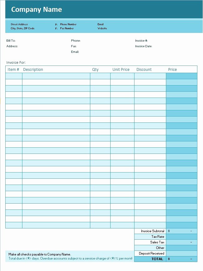 Simple Invoice Template Excel Elegant 100 Free Invoice Templates Word Excel Pdf formats