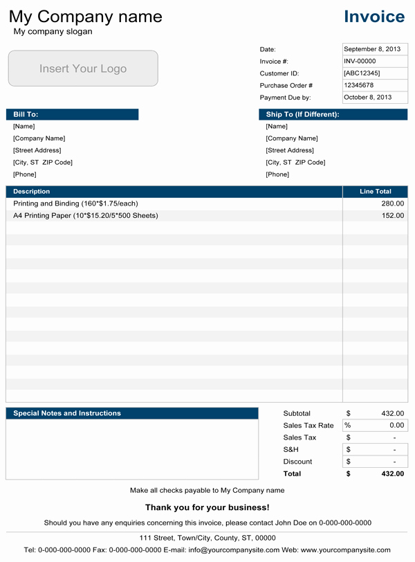 Simple Invoice Template Excel Elegant Simple Invoice Template for Excel