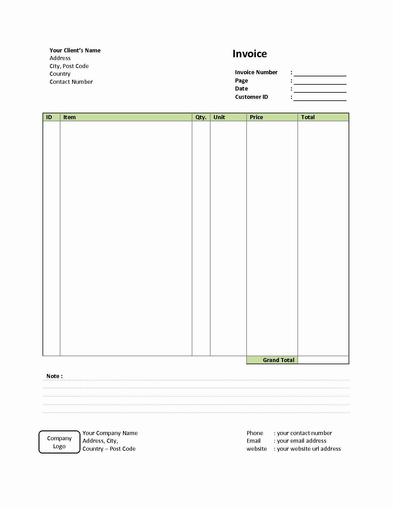 Simple Invoice Template Excel Luxury Simple Invoice form