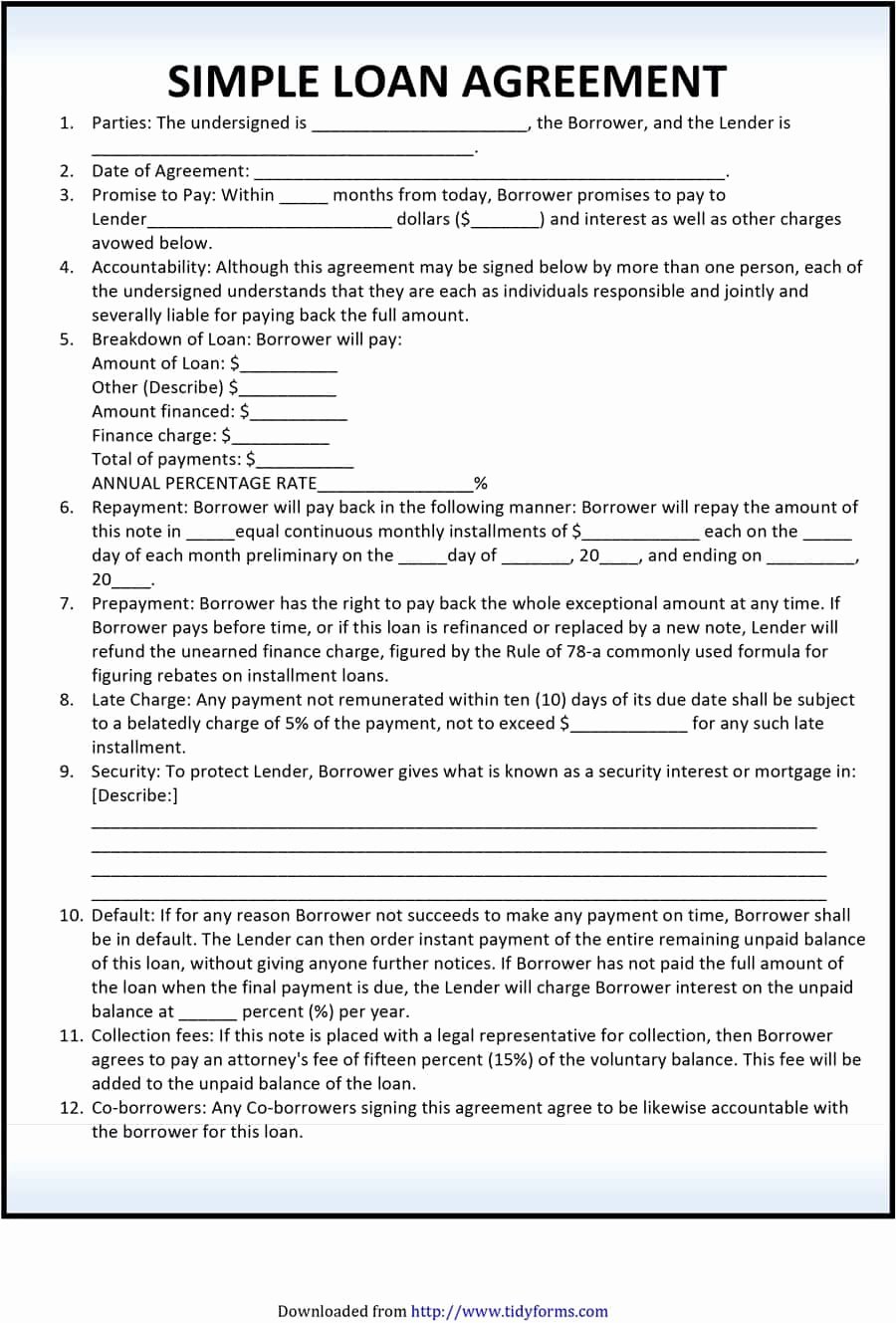 Simple Loan Application form Template Inspirational 40 Free Loan Agreement Templates [word &amp; Pdf] Template Lab