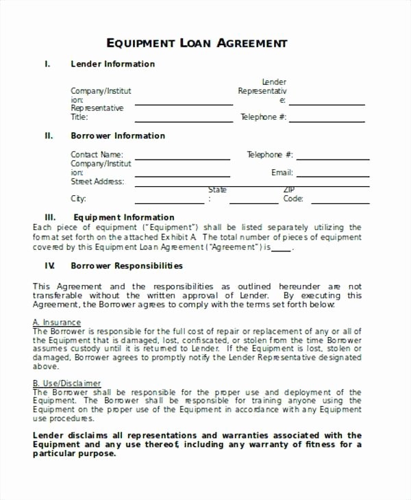 Simple Loan Application form Template Unique Simple Equipment Loan Agreement Personal Template Uk form