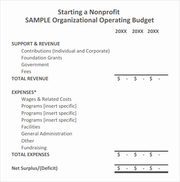 Simple Nonprofit Budget Template Beautiful 8 Sample Operating Bud Templates to Download