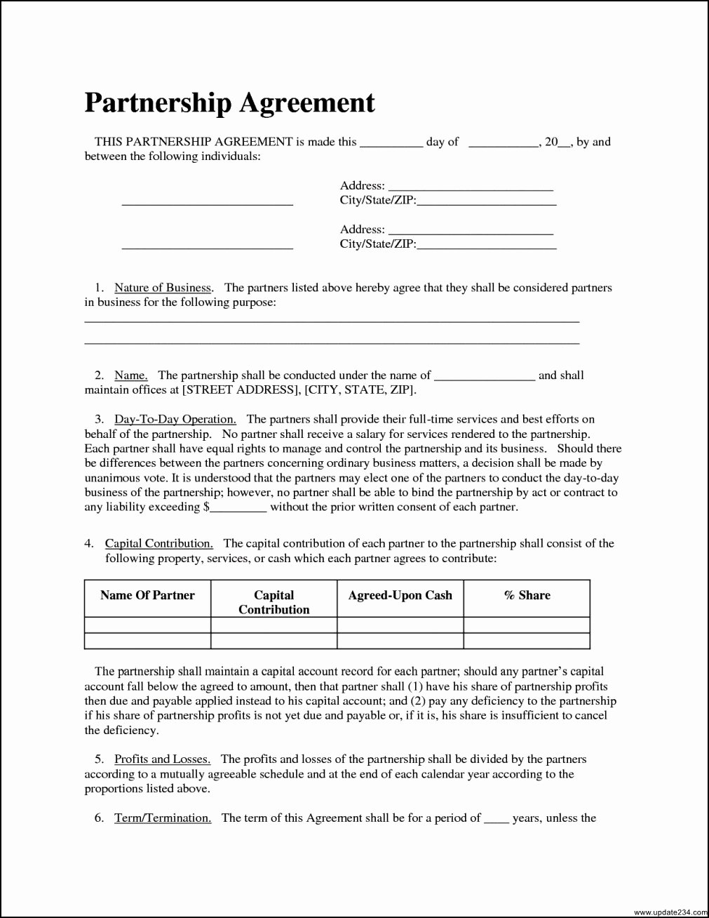Simple Partnership Agreement Template Free Lovely Simple Partnership Agreement Template Template Update234