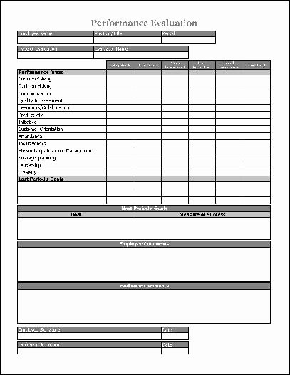 Simple Performance Review Template Best Of Free Easy Copy Simple Performance Evaluation From formville