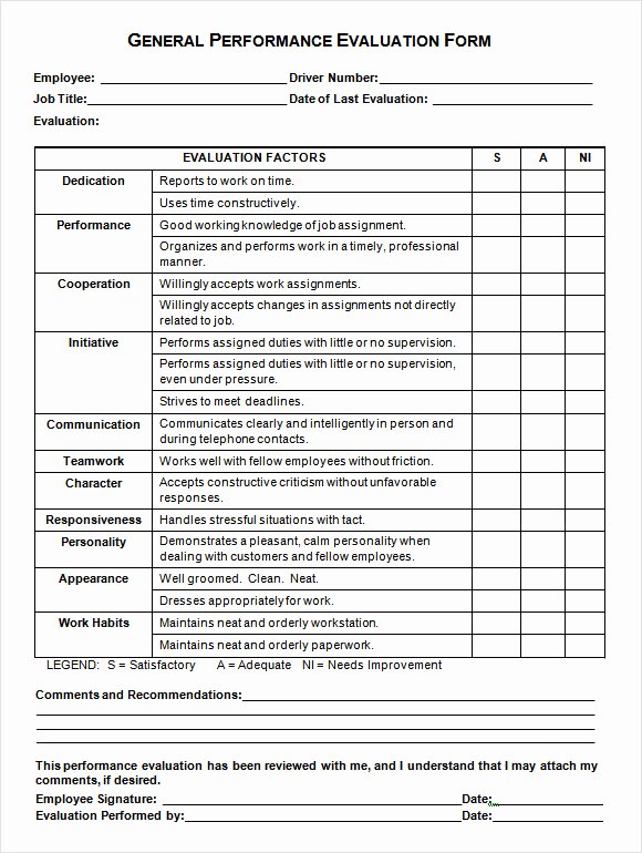 Simple Performance Review Template Fresh Job Performance Evaluation 10 Download Documents In Pdf