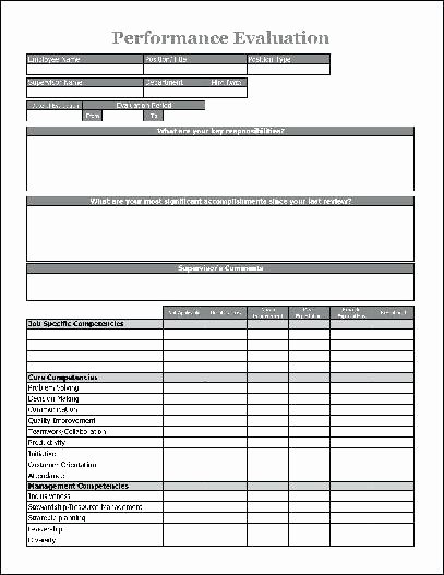 Simple Performance Review Template Inspirational Free Employee Performance Evaluation forms Easy Copy