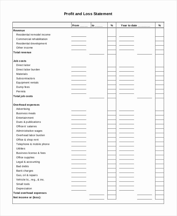 Simple Profit and Loss Template Lovely Profit &amp; Loss Statement Template 13 Free Pdf Excel