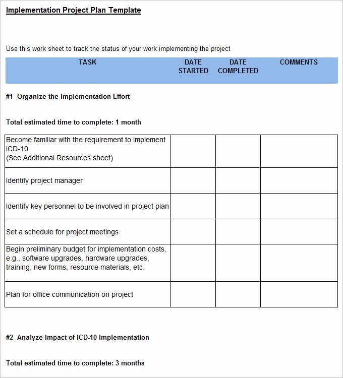 Simple Project Implementation Plan Template Luxury Project Implementation Plan Template 5 Free Word Excel