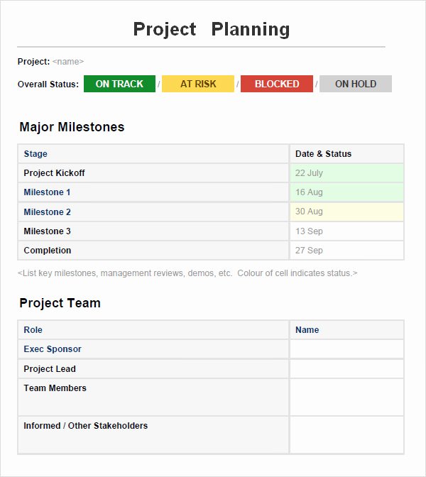 project planning template