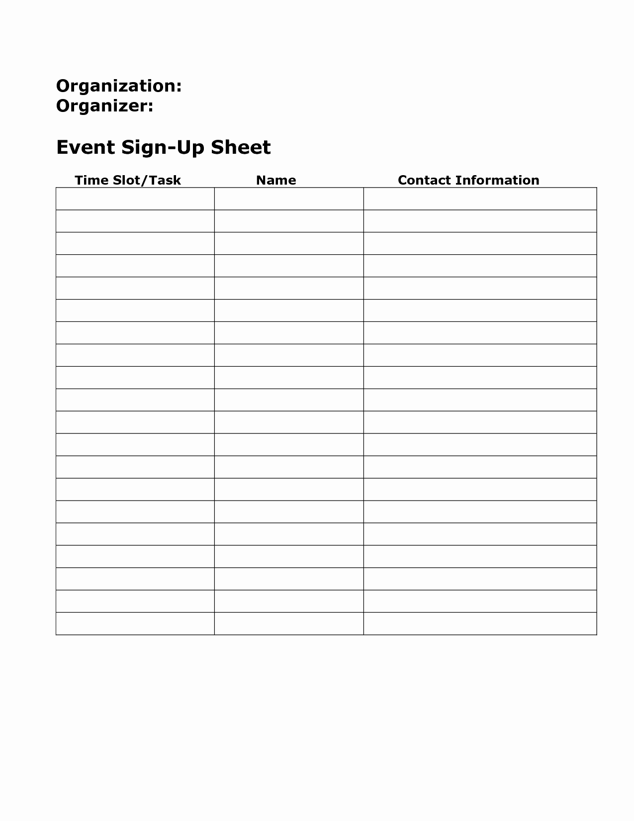 blank sign up sheet example