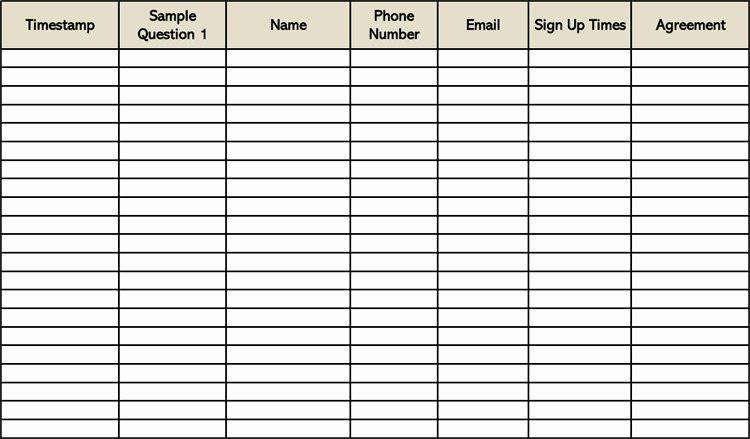 Simple Sign Up Sheet Template New 26 Free Sign Up Sheet Templates Excel &amp; Word
