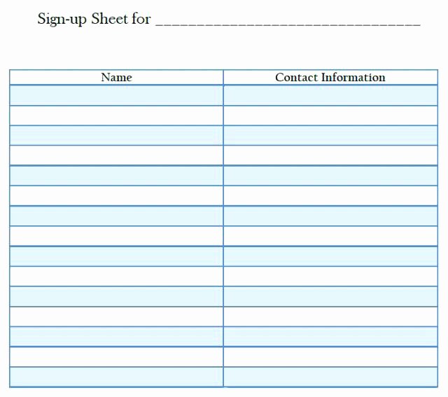 Simple Sign Up Sheet Template New Template Resume Editing Sign Up Sheets Best S