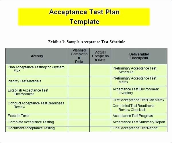 Simple Test Plan Template Awesome Template Excel En N S Test Plan for User Acceptance