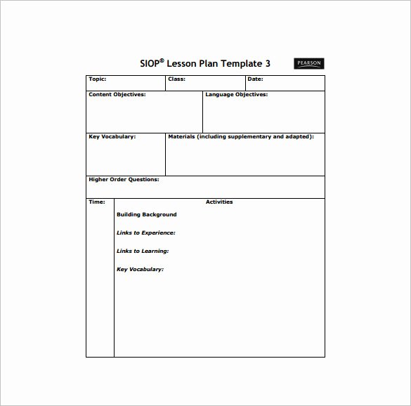 Siop Lesson Plan Template 3 Awesome Siop Lesson Plan Template 9 Free Psd Word format