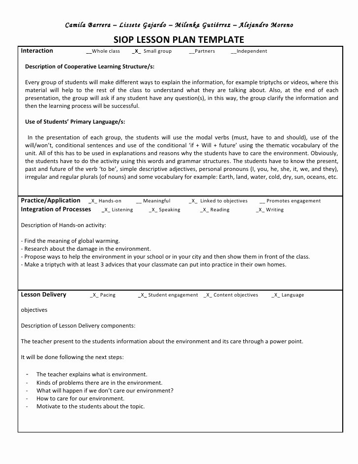 Siop Lesson Plan Template 3 Best Of Example 5e Lesson Plan for Math 5e Math Go