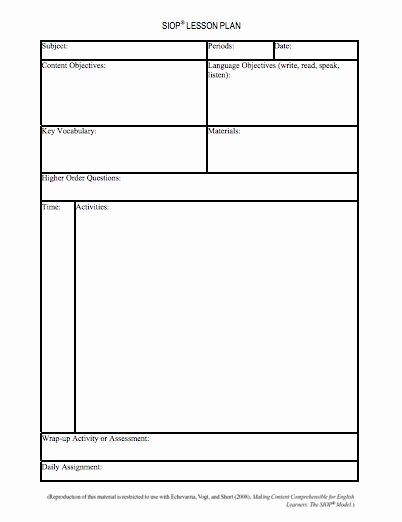 Siop Lesson Plan Template 3 Luxury Here S A More Open Ended Siop Lesson Plan Template