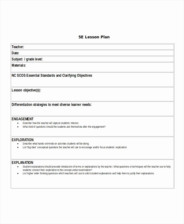 Siop Lesson Plan Template 3 New 5 E Lesson Plan Template Pdf Siop Lesson Plan Template 3