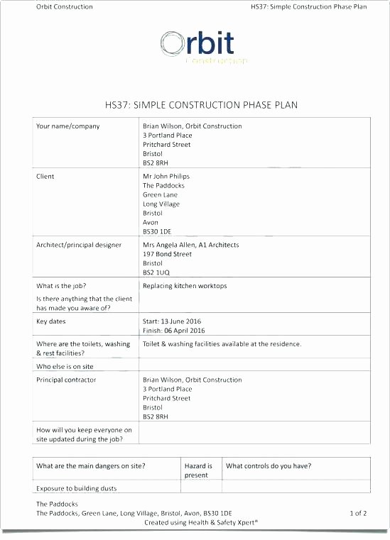 Site Safety Plan Template Beautiful Job Safety Plan Template – Btcromaniafo