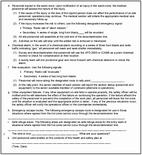 Site Safety Plan Template Elegant Fm 3 11 22 Appendix P Incident Action and Site Safety and