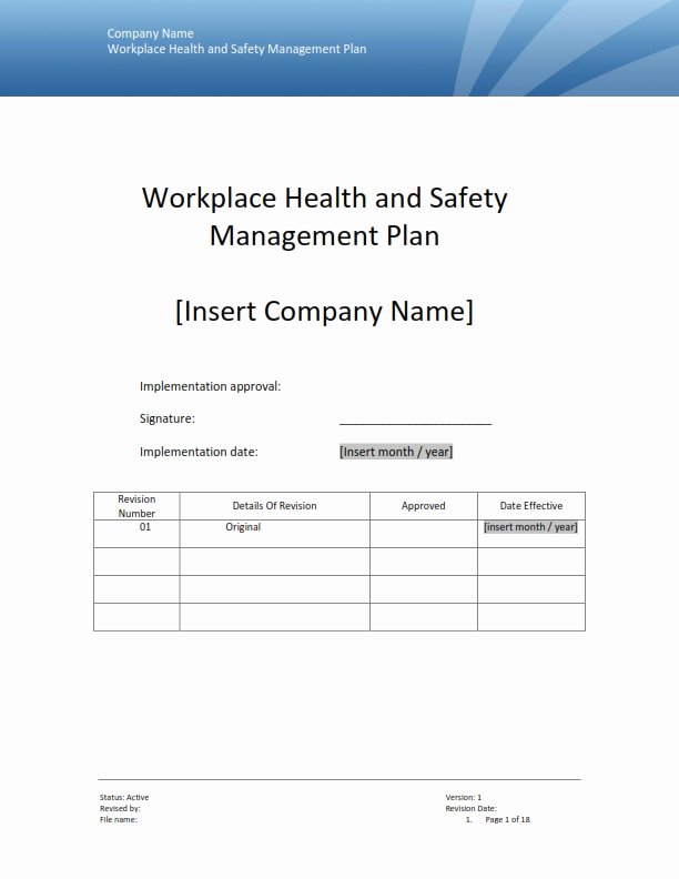Site Safety Plan Template Unique Safety Plan Template