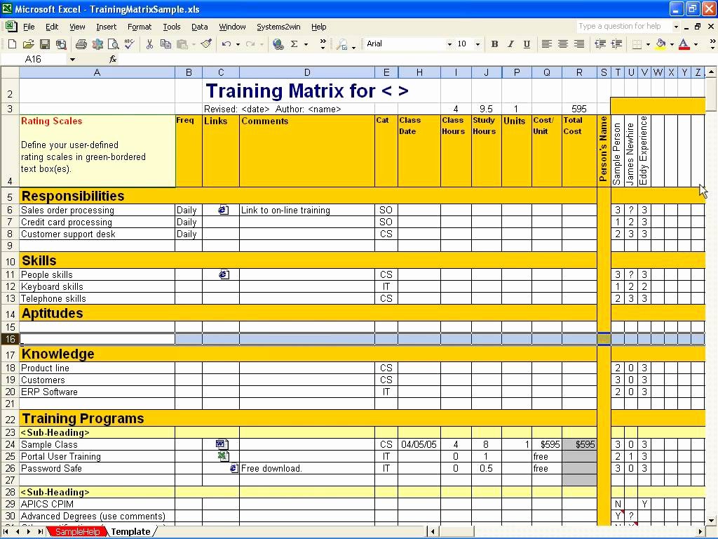 Skills Matrix Template Excel Inspirational Employee Training Matrix Template Excel