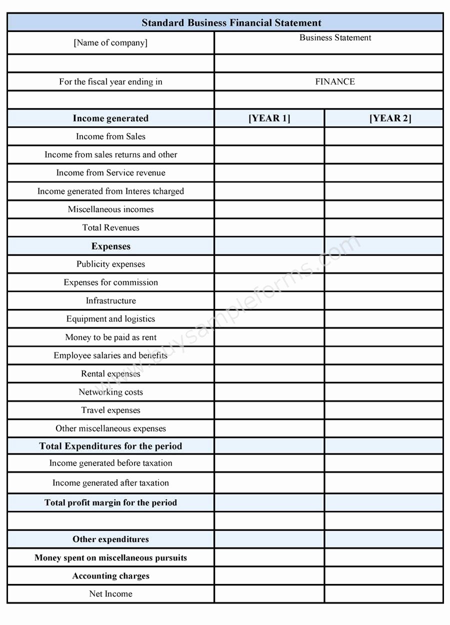 Small Business Financial Statement Template Fresh Financial Statement Template for Small Business – Amandae
