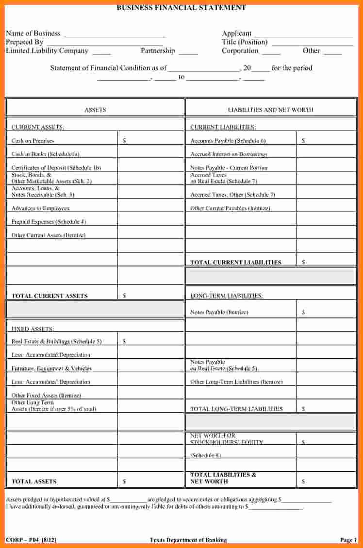 Small Business Financial Statement Template New Free Small Business Financial Statement Template Free Download
