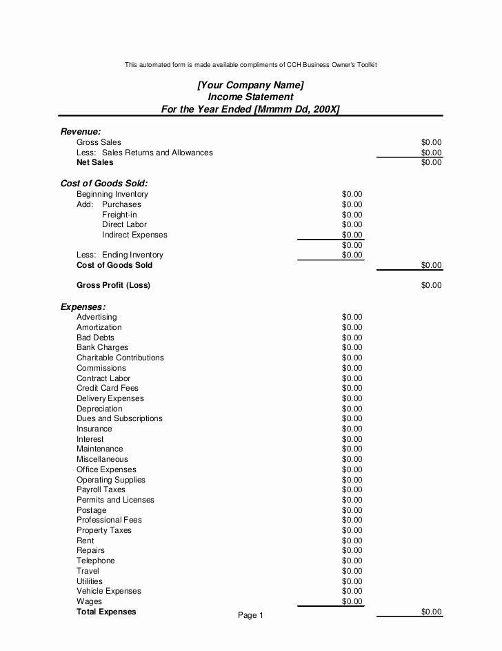 Small Business Income Statement Template Beautiful In E Statement form4