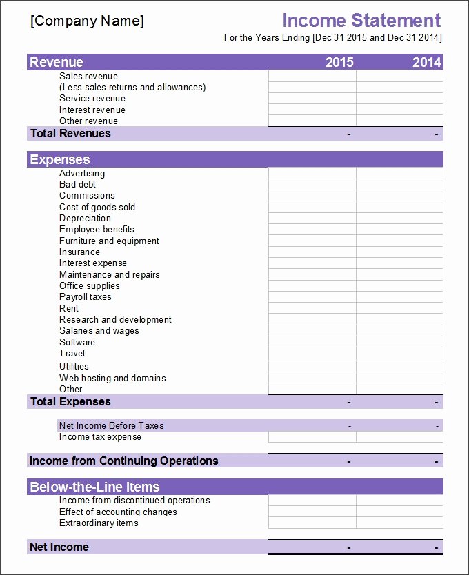 Small Business Income Statement Template Best Of 27 Financial Statement Templates Pdf Doc