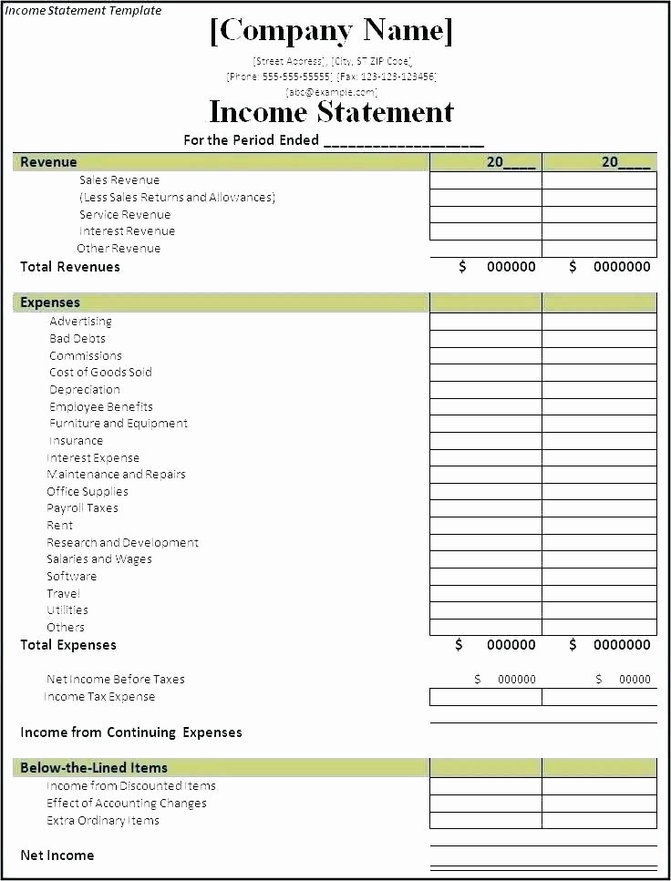 Small Business Income Statement Template Inspirational Small Business In E Statement Template