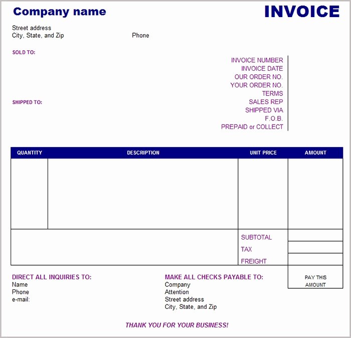 Small Business Invoice Template Inspirational 38 Free Basic Invoice Templates