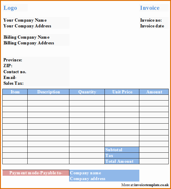 Small Business Invoice Template Lovely 7 Business Invoice Template