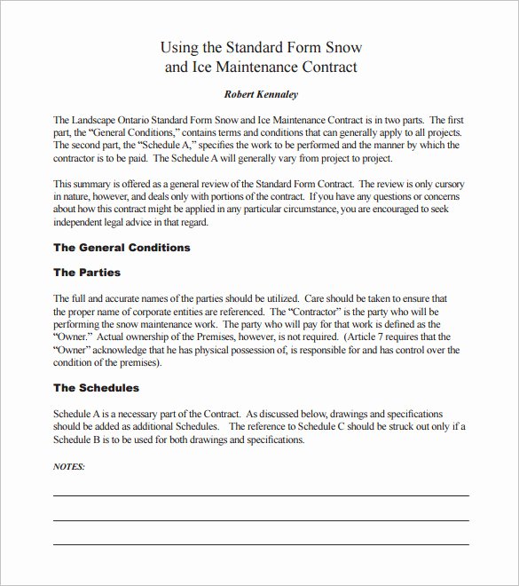 Snow Removal Bid Template Elegant 20 Snow Plowing Contract Templates Google Docs Pdf