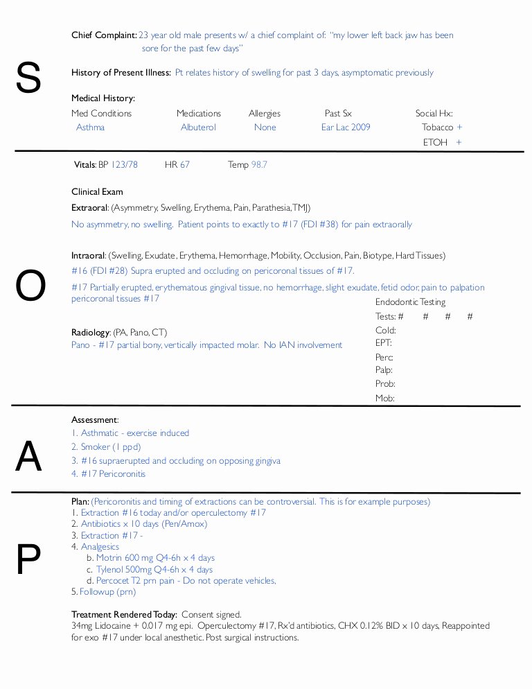 Soap Note Template Pdf Lovely soap Notes Dentistry Example