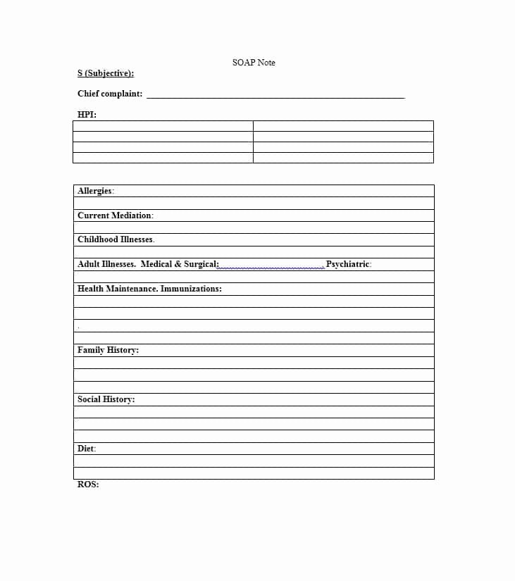 Soap Note Template Word Beautiful soap Notes Template