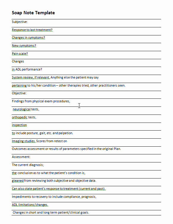 Soap Note Template Word Unique 40 Fantastic soap Note Examples &amp; Templates Template Lab