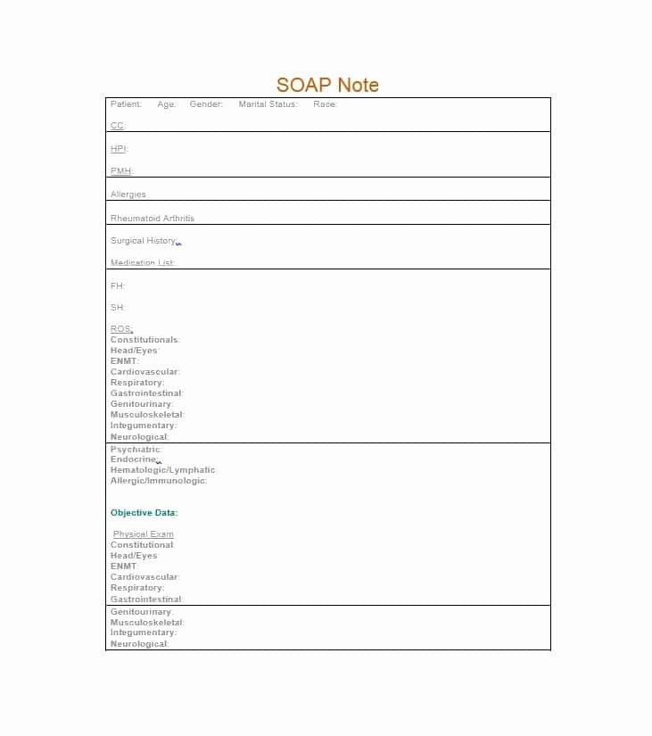 Soap Progress Notes Template Inspirational 40 Fantastic soap Note Examples &amp; Templates Template Lab