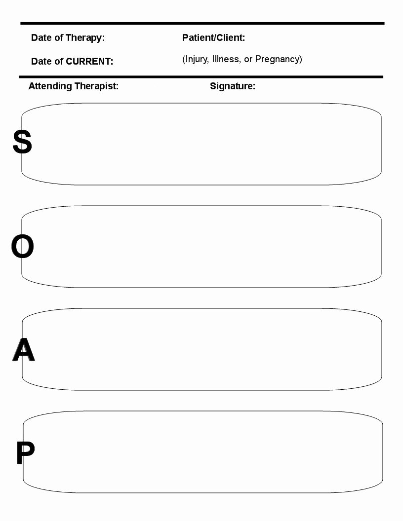 Soap therapy Note Template Unique 8 Best Of Printable Massage soap Note forms Free
