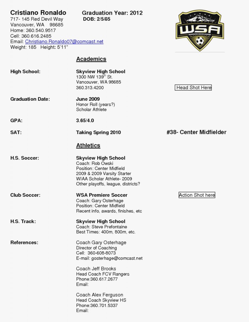 Soccer Coach Resume Template Awesome soccer Coach Resume Template Reference soccer Coach Resume