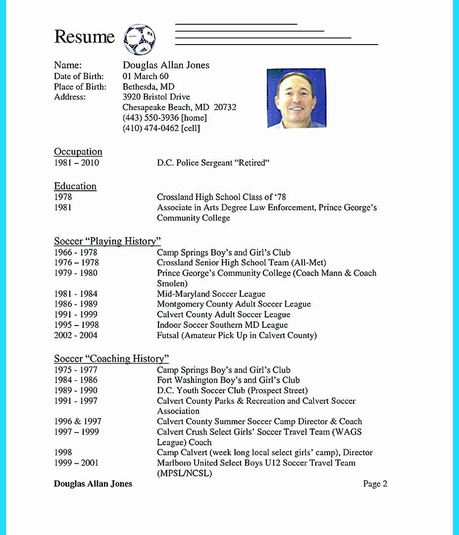 Soccer Coach Resume Template Fresh Basketball Player Profile Template