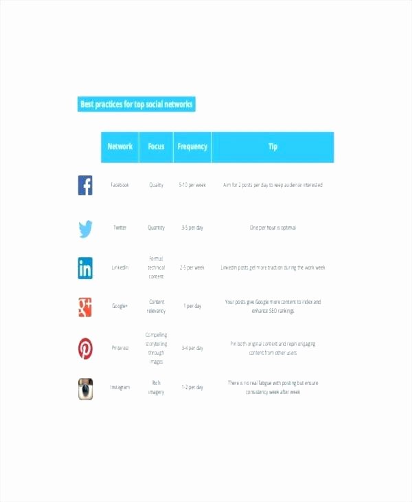 Social Media Plan Template Excel Unique social Media Plan Template 2016 – Helenamontanafo