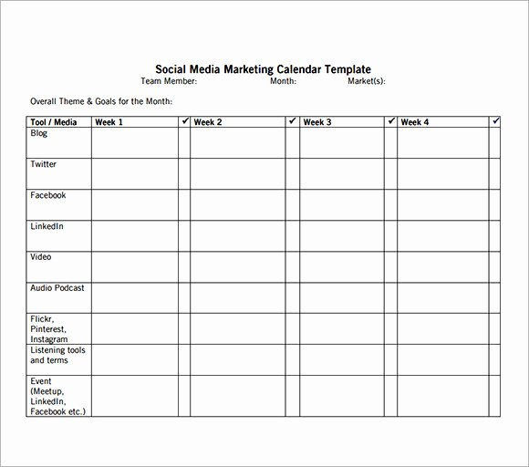 Social Media Post Schedule Template Lovely 8 Sample social Media Calendar Templates to Download