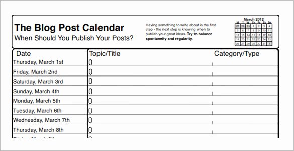 Social Media Post Schedule Template New social Media Schedule Template – 10 Free Sample Example